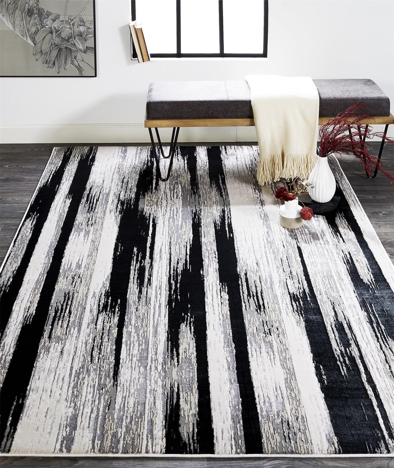 Orin Black Rug by BD Fine