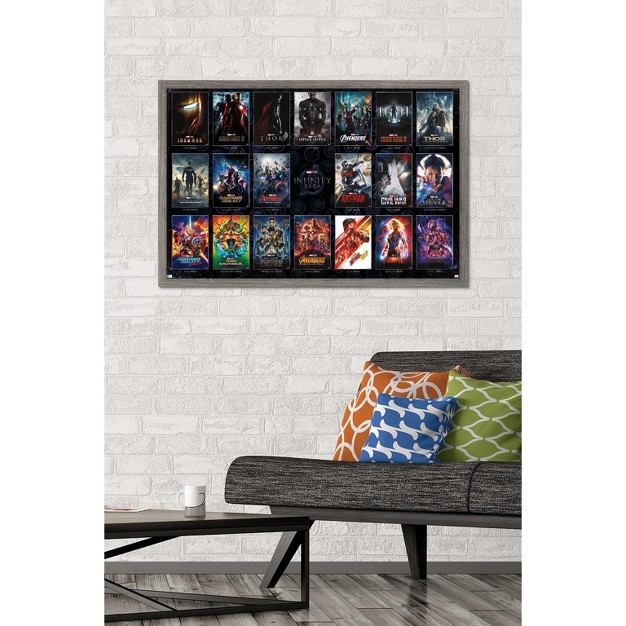 Trends International Marvel Avengers The Infinity Saga One Sheet Grid Framed Wall Poster Prints