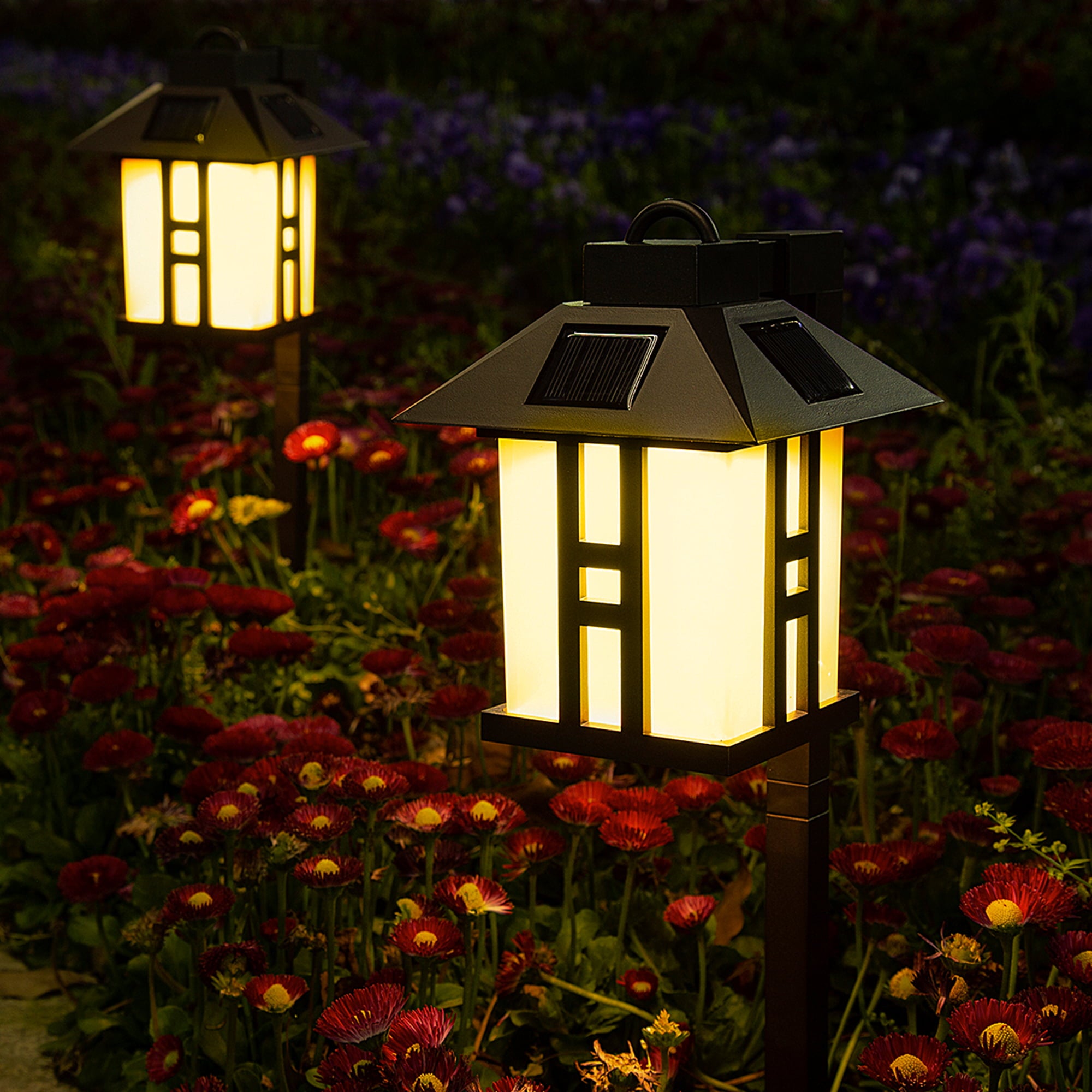 GIGALUMI Solar Path Lights， Outdoor Garden Lights ， Landscape Lighting for Lawn/Patio/Yard/Walkway/Driveway (2 Pack)