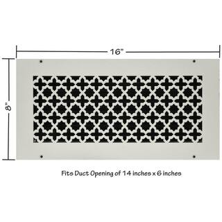 SteelCrest Victorian 14 in. x 6 in. White Powder Coat Steel Wall Ceiling Vent with Opposed Blade Damper TVI14X6SWHH