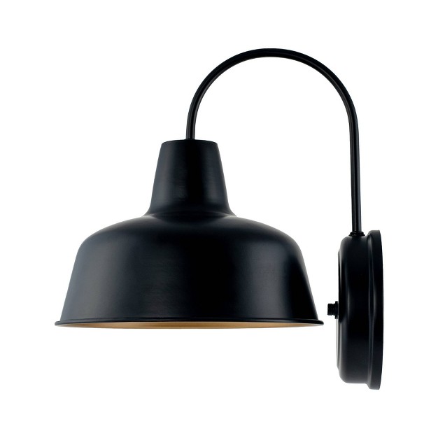 Wellfor Outdoor Wall Light Steel Shade Bronze Finish Rust resistant Gooseneck Design All weather E26 Bulb Compatible