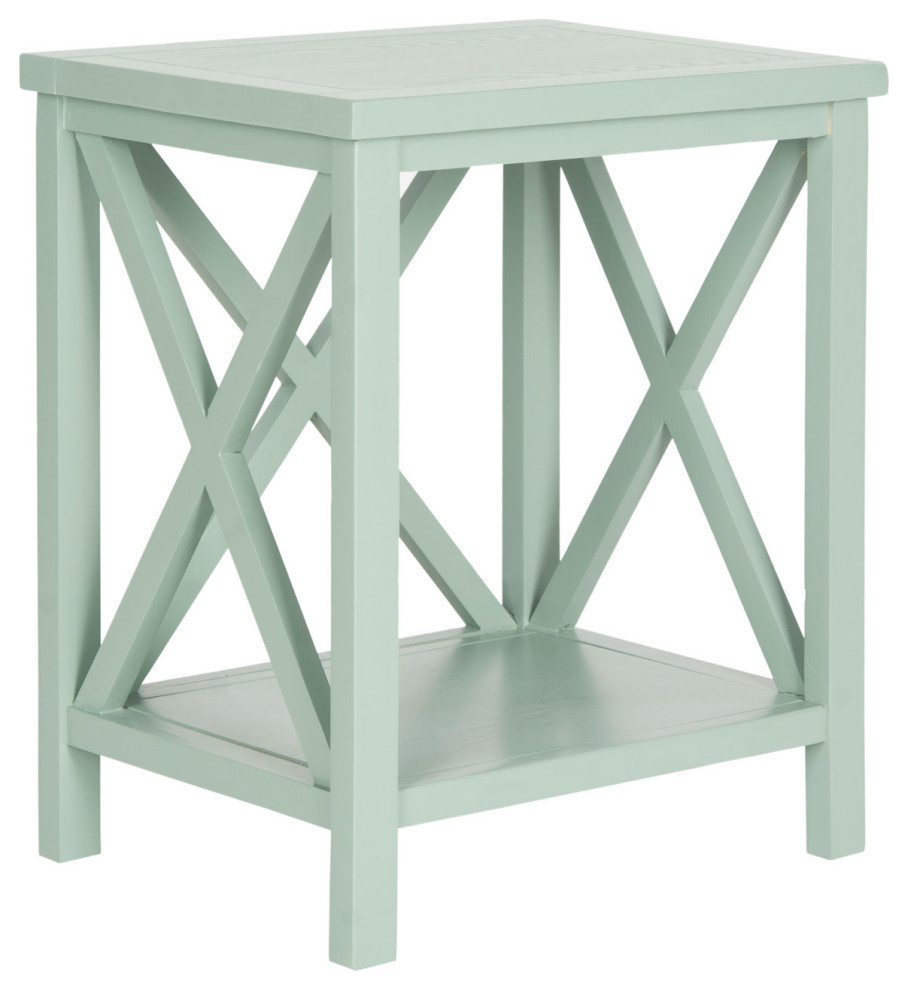 Sims Cross Back End Table  Dusty Green   Contemporary   Side Tables And End Tables   by Rustic Home Furniture Deco  Houzz