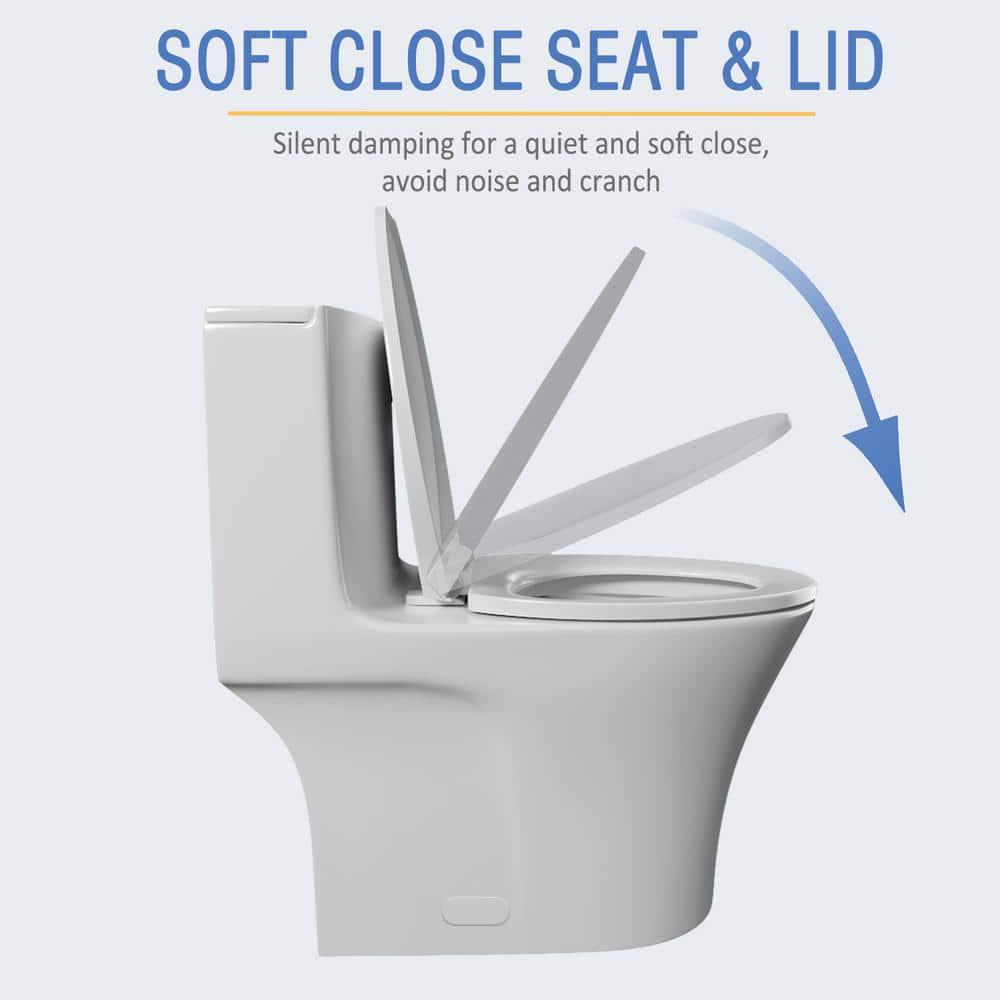 INSTER 1piece 1116 GPF Top Dual Flush Oval Elongated Toilet in White Seat Included