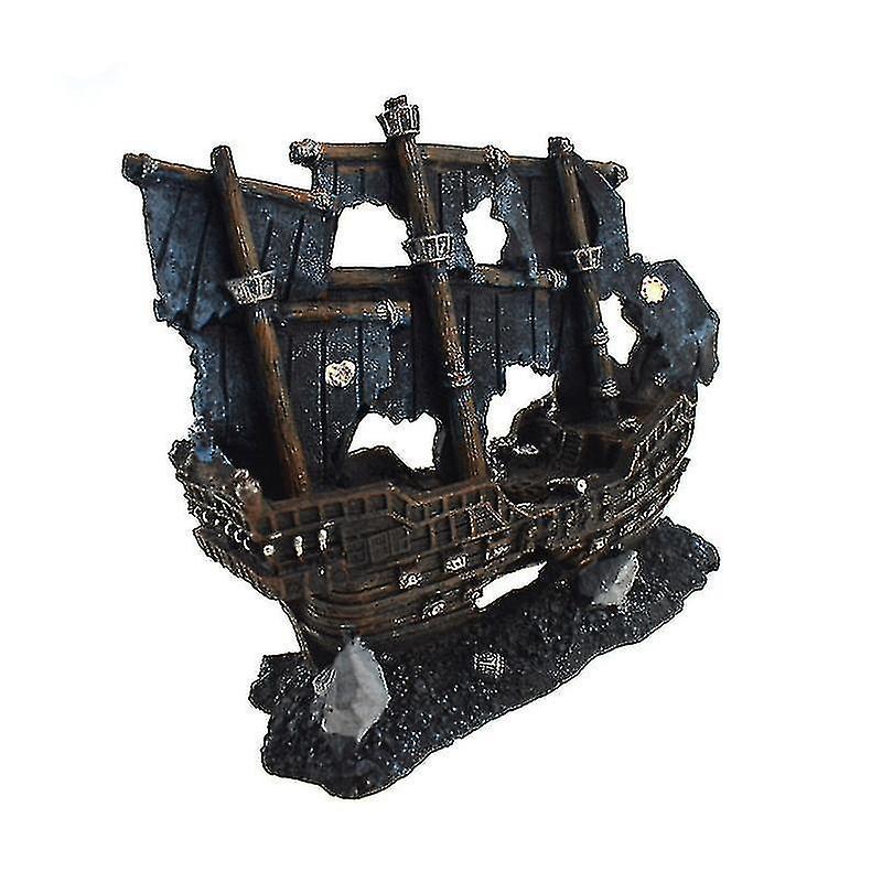 Resin Pirate Ship Decoration Aquarium Beautification Fish Tank Decoration Shipwreck Decoration Ship