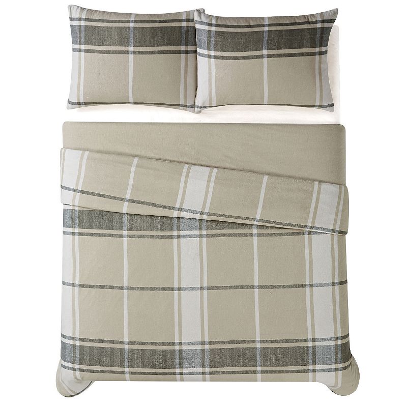 Truly Soft Preston Plaid Flannel Duvet Cover Set with Shams