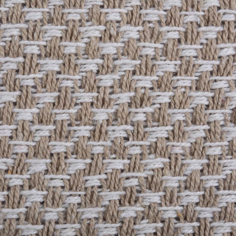 72 Beige and White Rectangular Weaved Table Runner