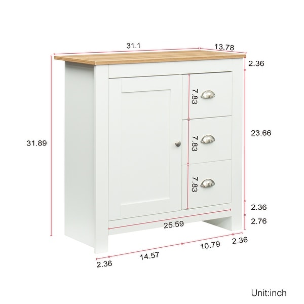 Kitchen Sideboard Cupboard ， White High Gloss Dining Room Buffet Storage Cabinet Hallway Living Room TV Stand