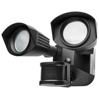 SATCO 100 Watt Equivalent 1900 Lumen 90 Degree Black Motion Sensing Integrated LED Flood Light 65221