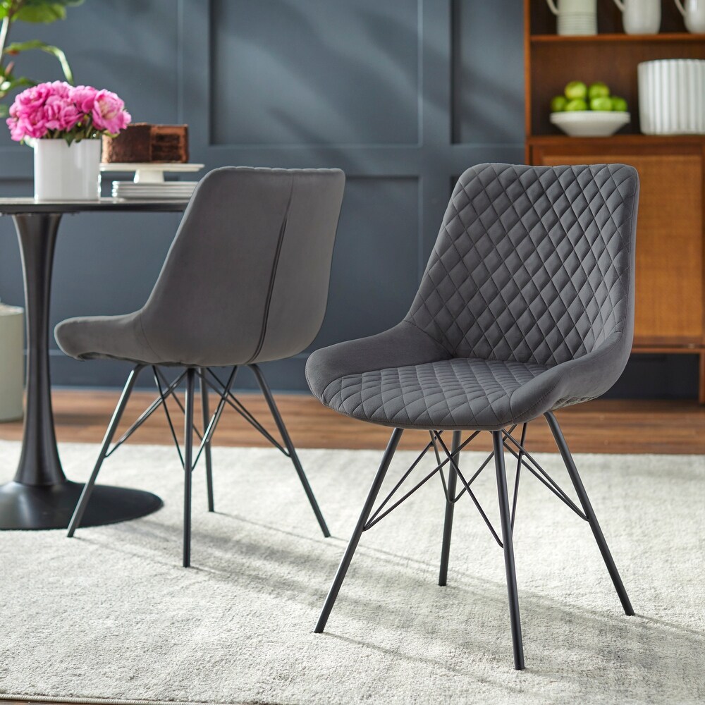 angelo:HOME Kavitt Mid century Modern Velvet 5 piece Round Dining Set