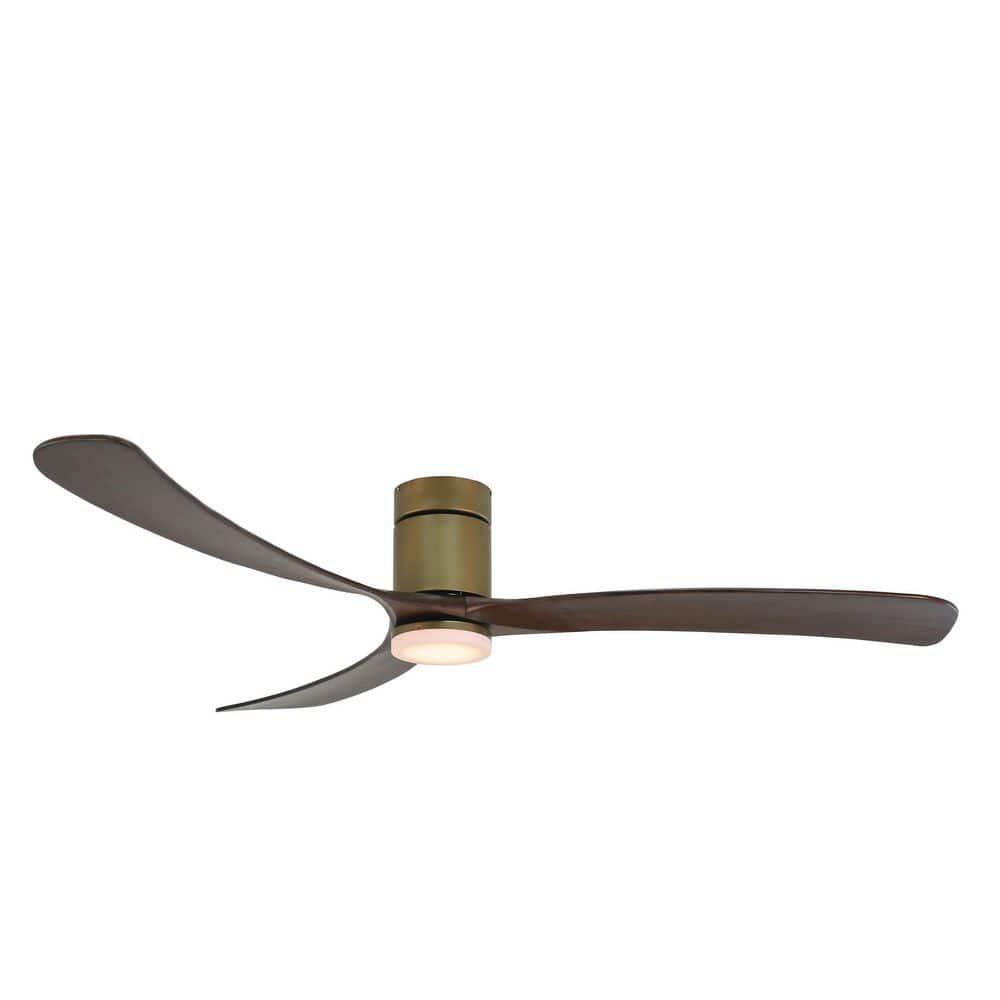 FORNO VOCE Curva 72 in Antique Gold Body and Black Walnut Wood Blade Voice Activated Smart Ceiling Fan