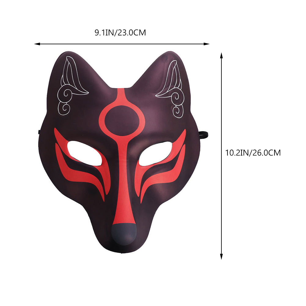 NUOLUX Masks Fox Japanese Cosplay Party Costume Masquerade Kitsune Halloween Animal Kabuki Face Half Anime  Props Decorative