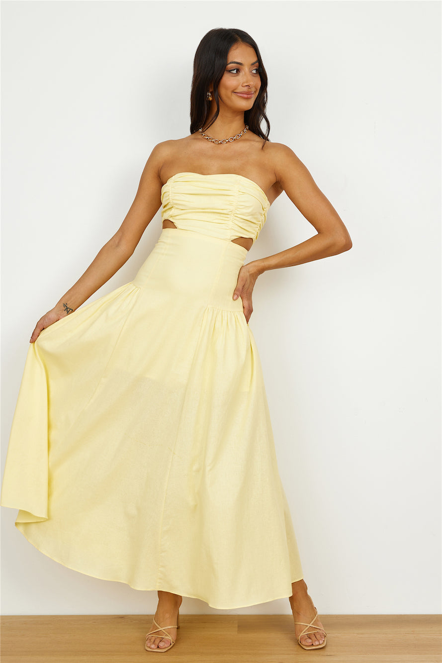 Garden Dance Midi Dress Yellow