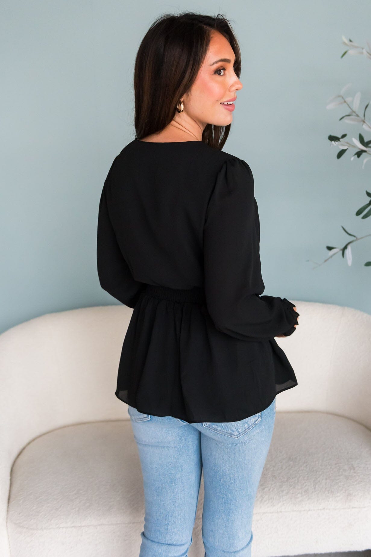 New Friends Modest Peplum Top