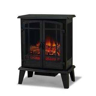 Real Flame Foster 25 in. Freestanding Iron Electric Fireplace in Black 5020E-BK