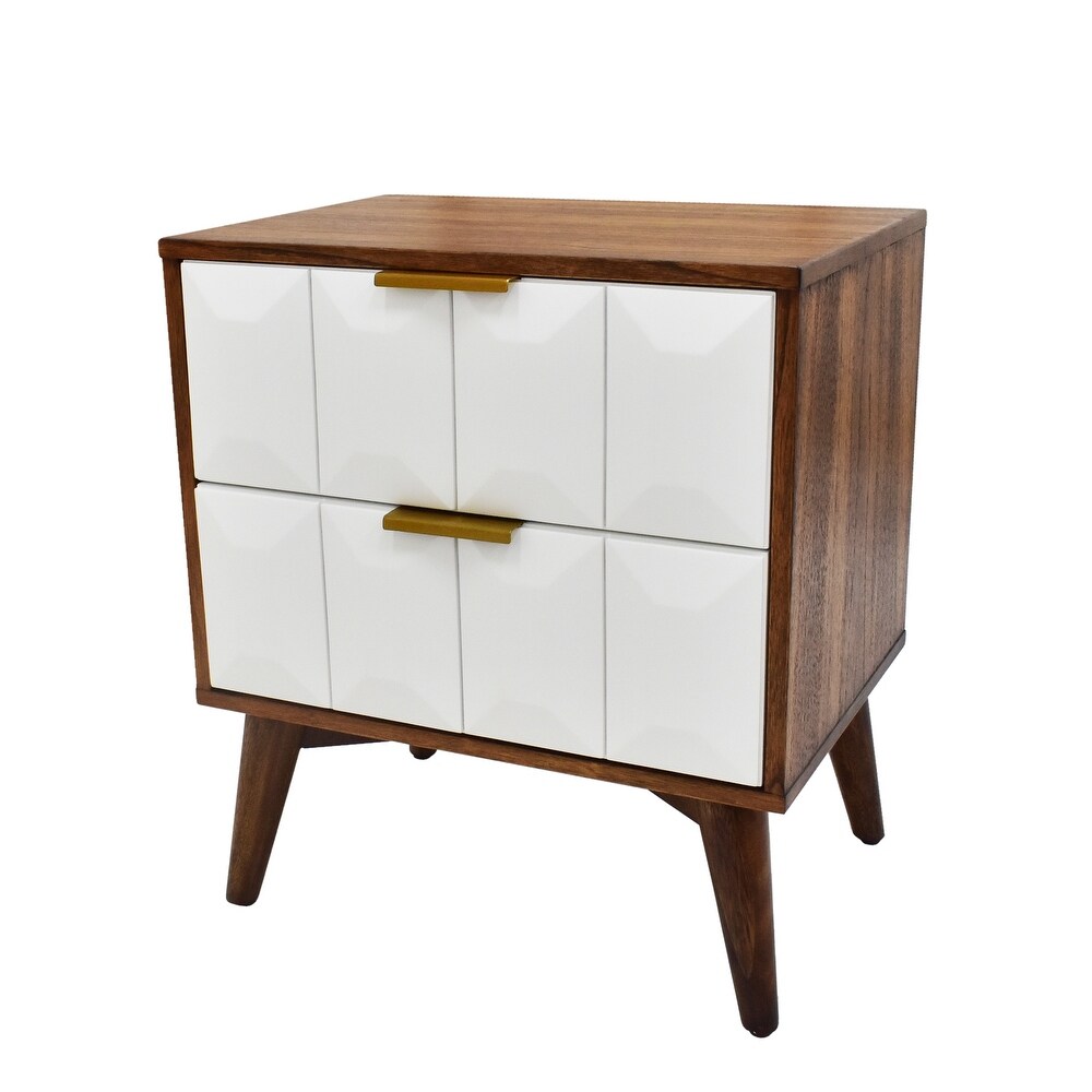 Carson Carrington Greta Burnished Walnut Mid century Nightstand