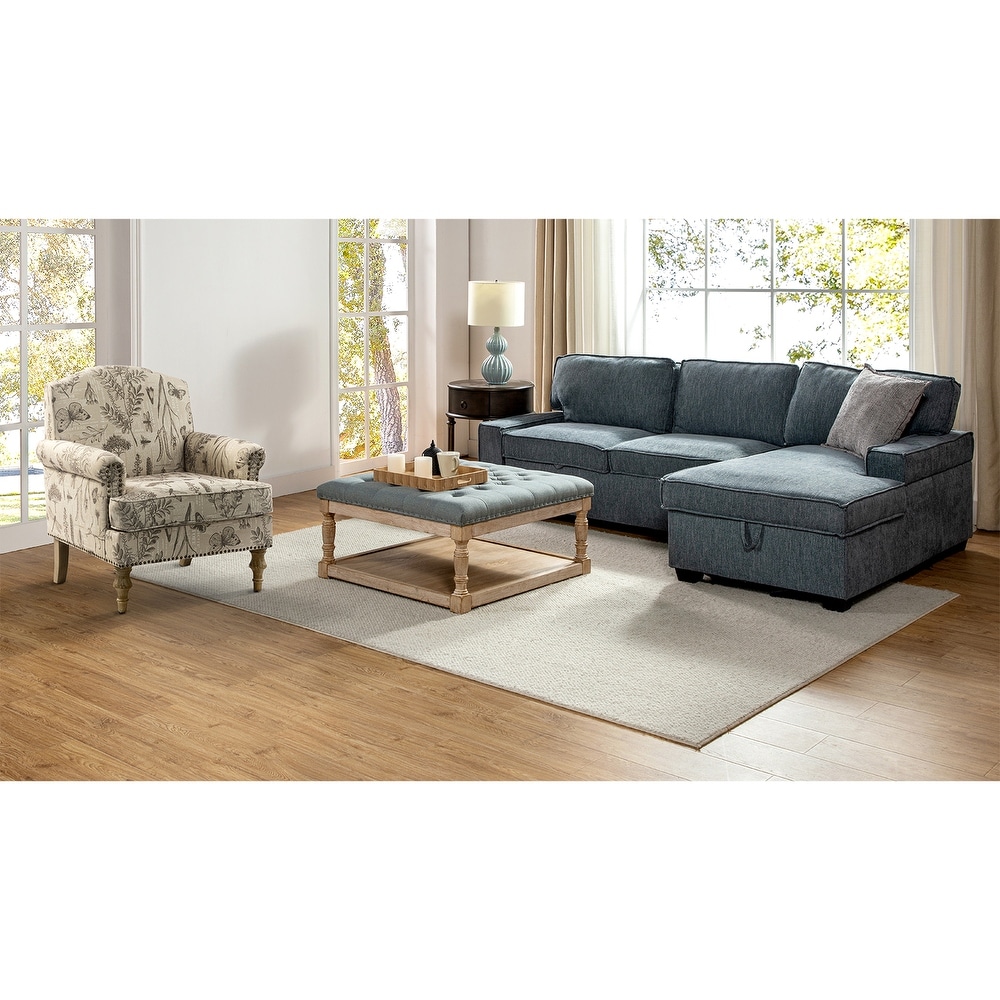 Yahweh Three pieces Living Room Set with Button tufted Design by HULALA HOME