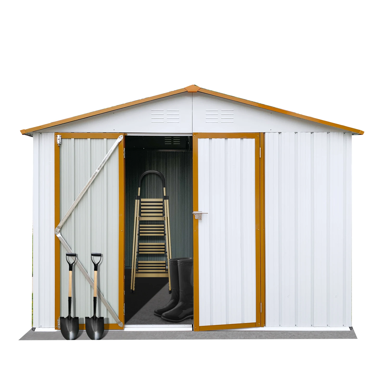 8*6 White Yellow High Quality Temporary Container House Garden Storage Shed Outdoor