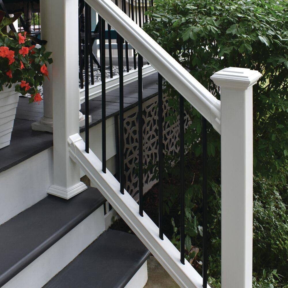 Barrette Outdoor Living Bella Premier Series 6 ft. x 36 in. White Vinyl Stair Rail Kit with Aluminum Balusters 73053497