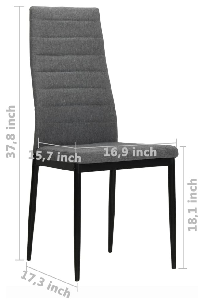 vidaXL Dining Chairs 4 Pcs Dining Side Chair with Metal Frame Light Gray Fabric   Midcentury   Dining Chairs   by vidaXL LLC  Houzz