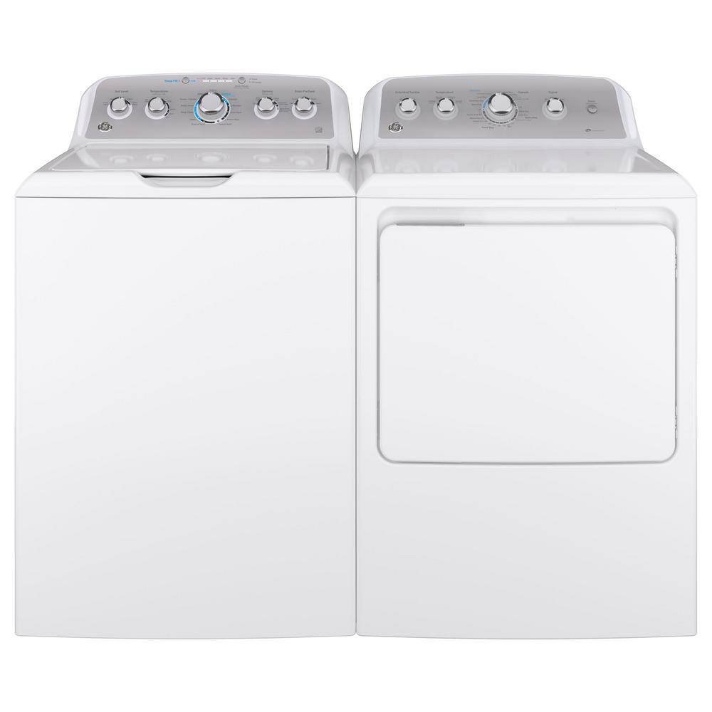 GE 4.6 cu. ft. High-Efficiency White Top Load Washing Machine with Sanitize with Oxi ENERGY STAR GTW540ASPWS