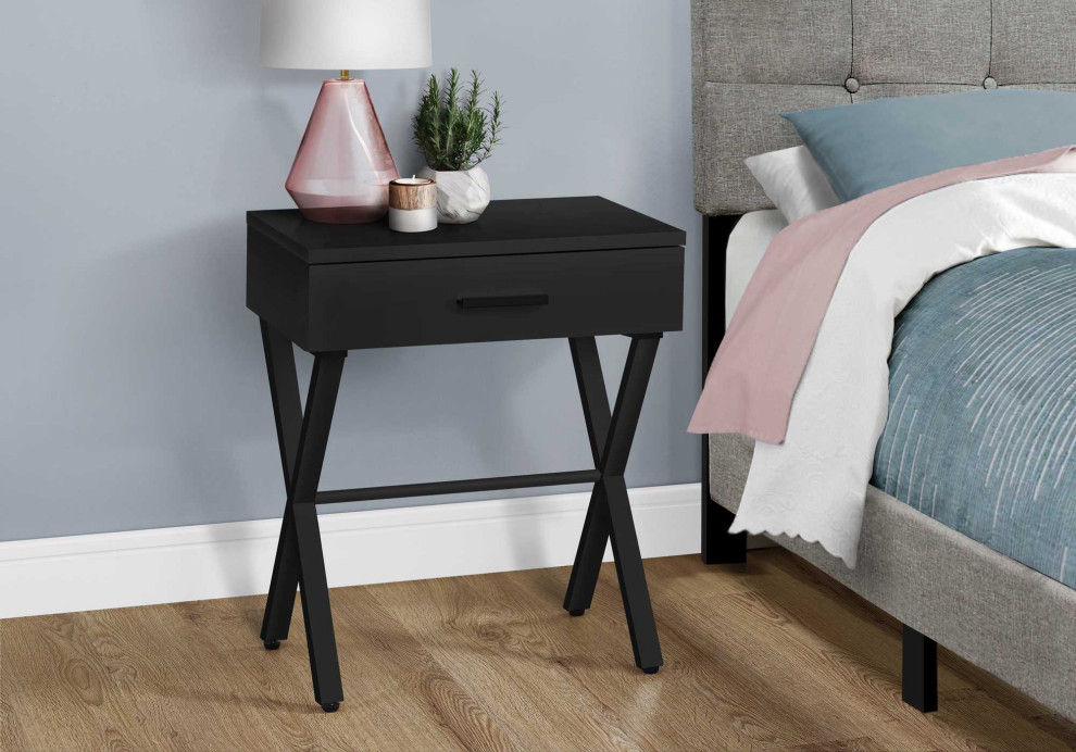 HomeRoots 18.25 quotX 12 quotX 22.25 quotBlack Metal Accent Table   Transitional   Side Tables And End Tables   by UStradeENT LLC  Houzz