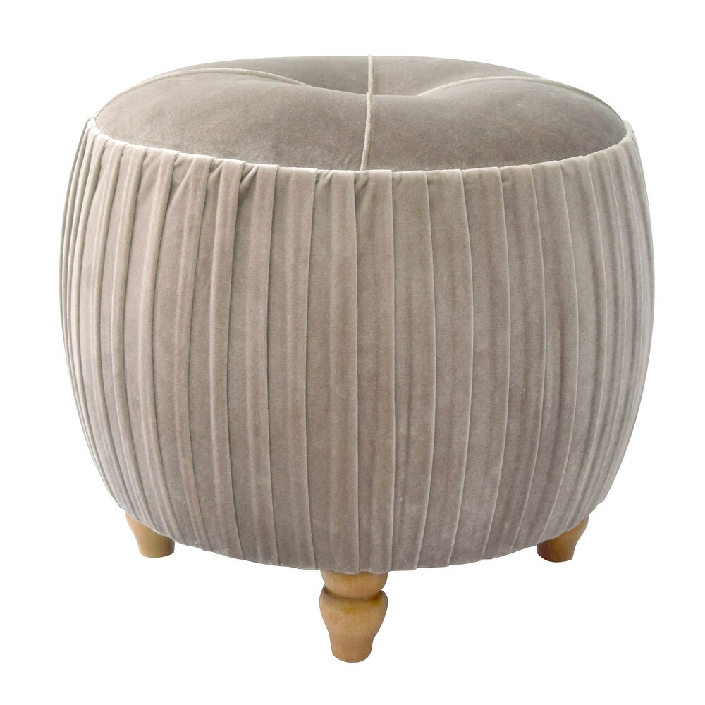 Helena Velvet Small Round Ottoman