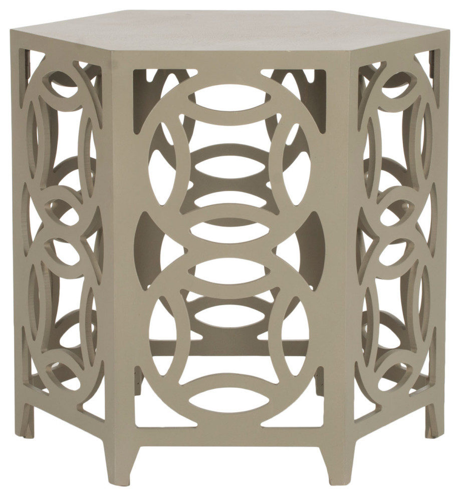 Savannah Side Table Pearl Taupe   Transitional   Side Tables And End Tables   by AED Luxury Home Decor  Houzz