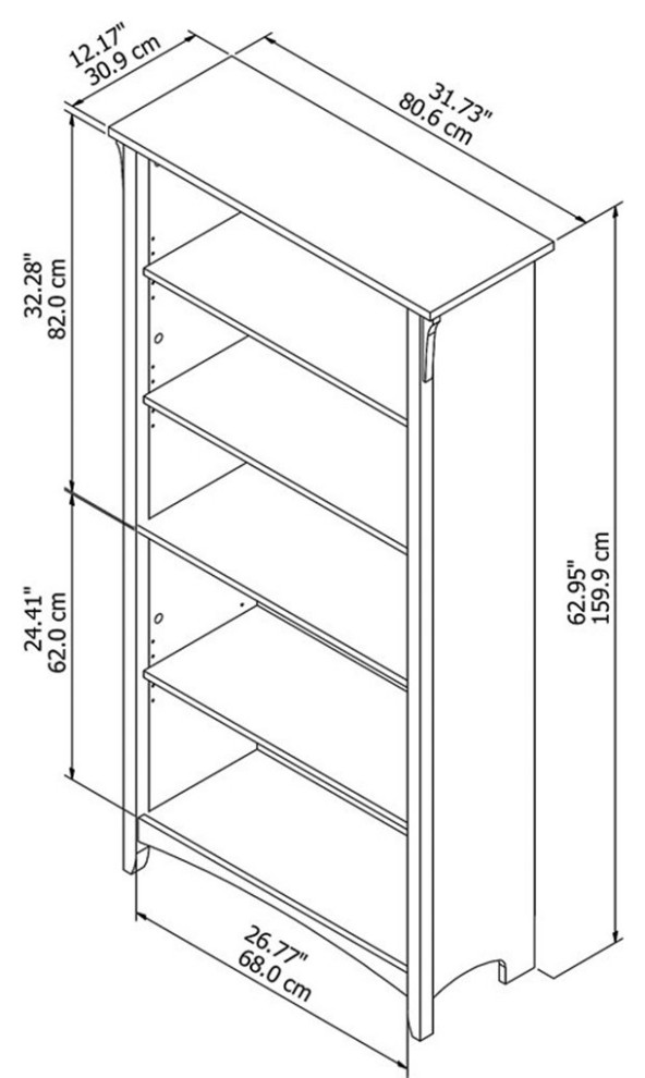 Bowery Hill Furniture 5 Shelf Bookcase in Vintage Black   Transitional   Bookcases   by Homesquare  Houzz