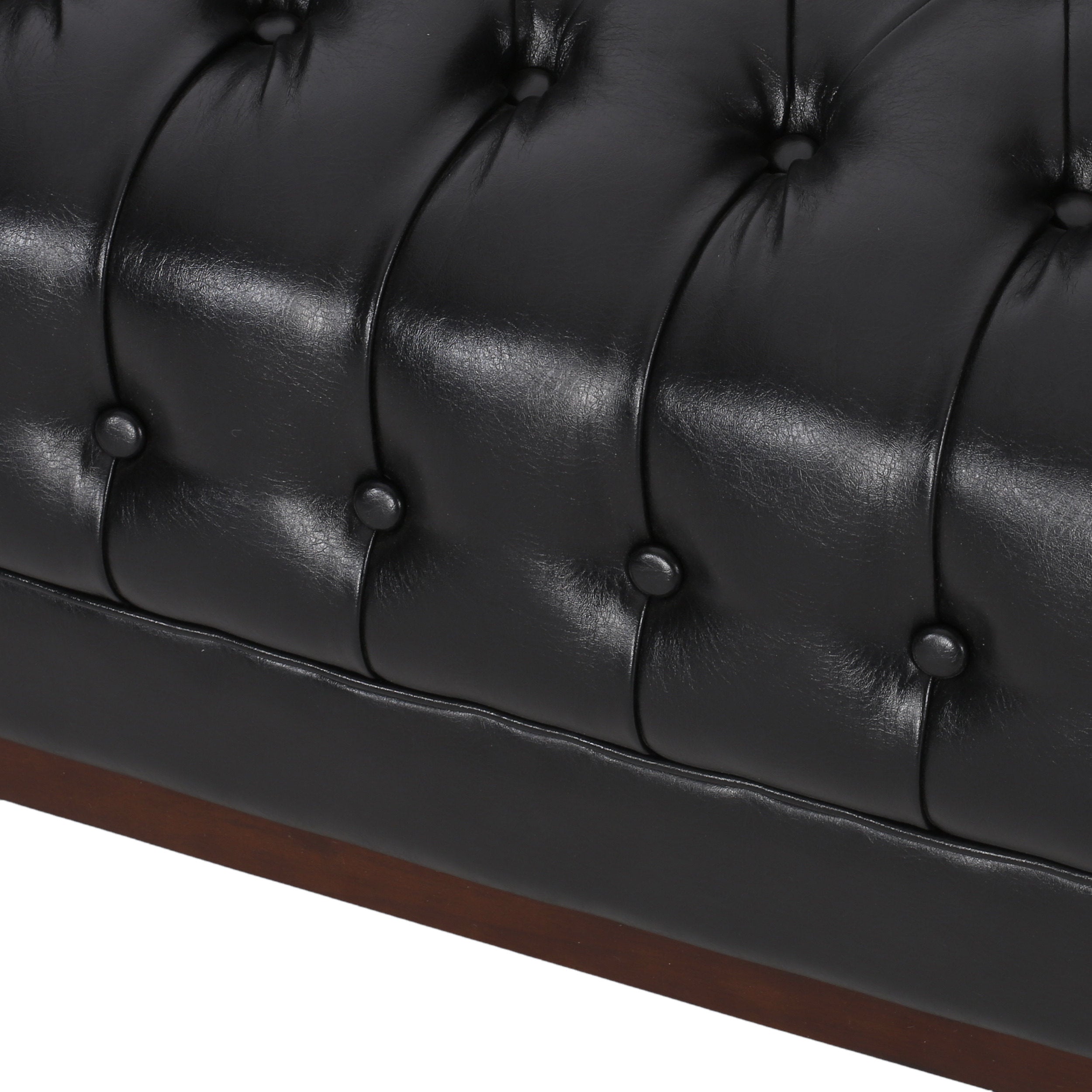 Elias Contemporary Faux Leather Tufted 3 Seater Sofa