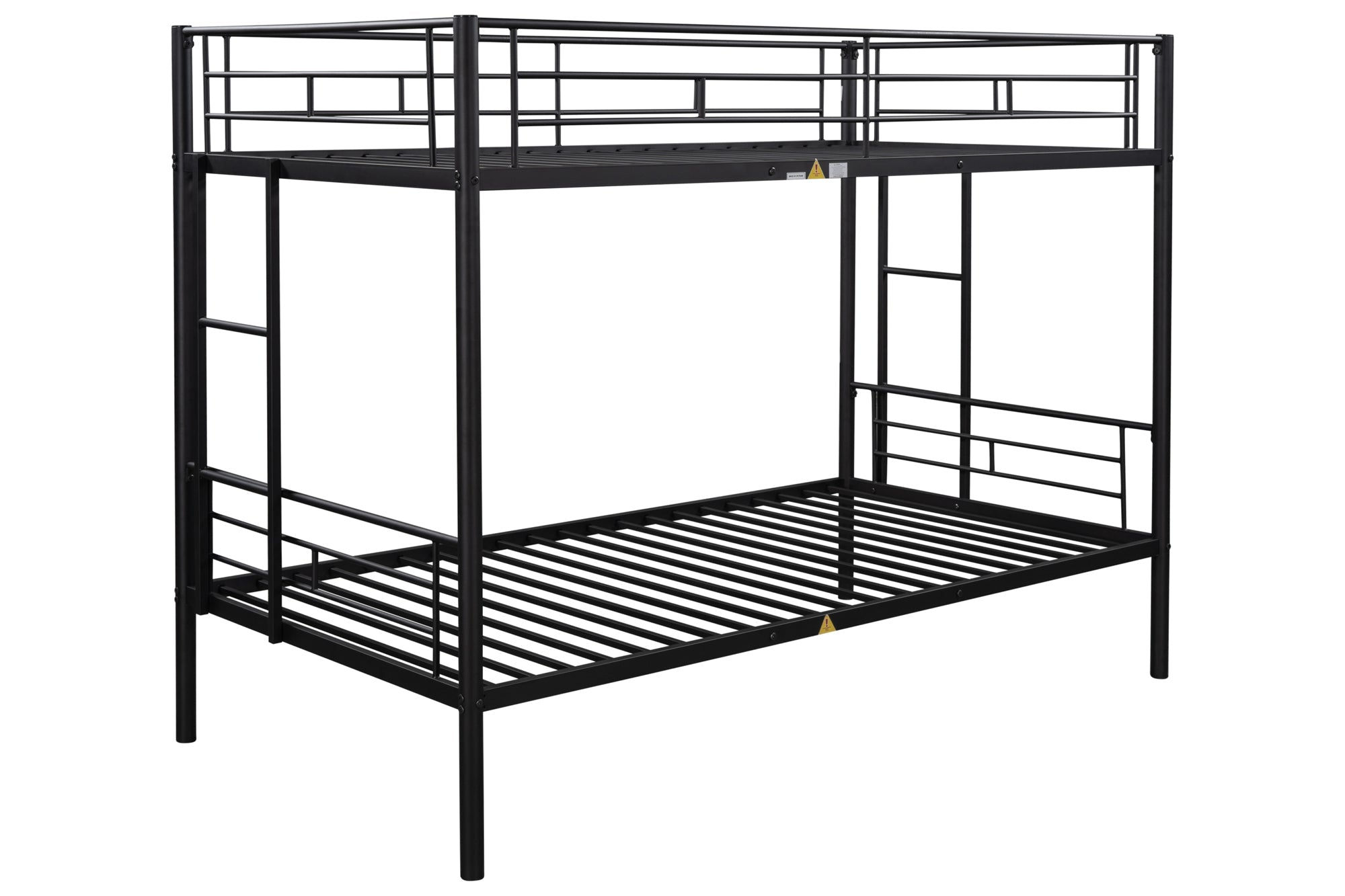 Bunk Bed with Ladder, SESSLIFE Metal Bunk Beds with Guardrail for Boys Girls Toddlers, Black Twin Over Twin Bunk Bed, Kids Bunk Bed for Home Children’s Room, TE838