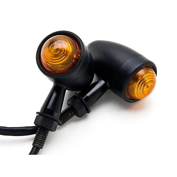 Motorcycle 2 pcs Black Amber Turn Signals Lights Compatible with Kawasaki VN Vulcan Classic Drifter 800