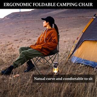 dubbin Armless Portable Folding Camping Chair for Outdoor Camping Fishing in Black FXPFFS-1009