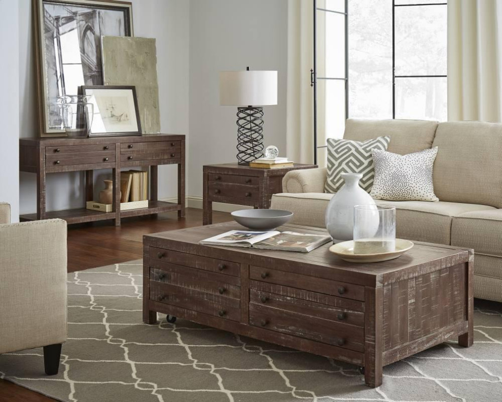 Crafters and Weavers Emery Rustic Storage Coffee Table   Rustic   Coffee Tables   by Crafters and Weavers  Houzz