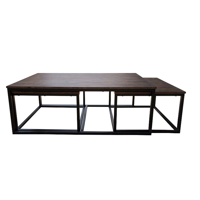 Alaterre Furniture Arcadia Acacia Wood Coffee Table with 2 Nesting Tables