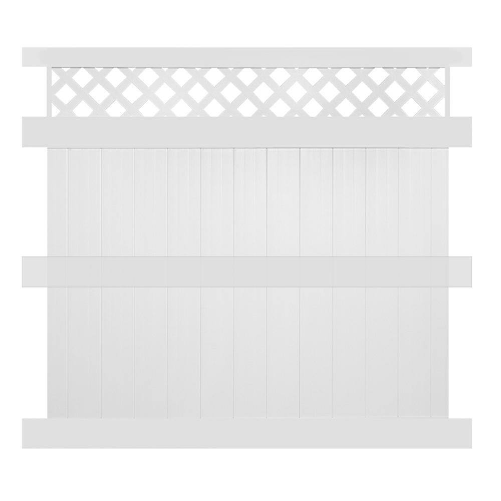 Weatherables Ashton 8 ft. H x 8 ft. W White Vinyl Privacy Fence Panel Kit PWPR-LAT-8X8