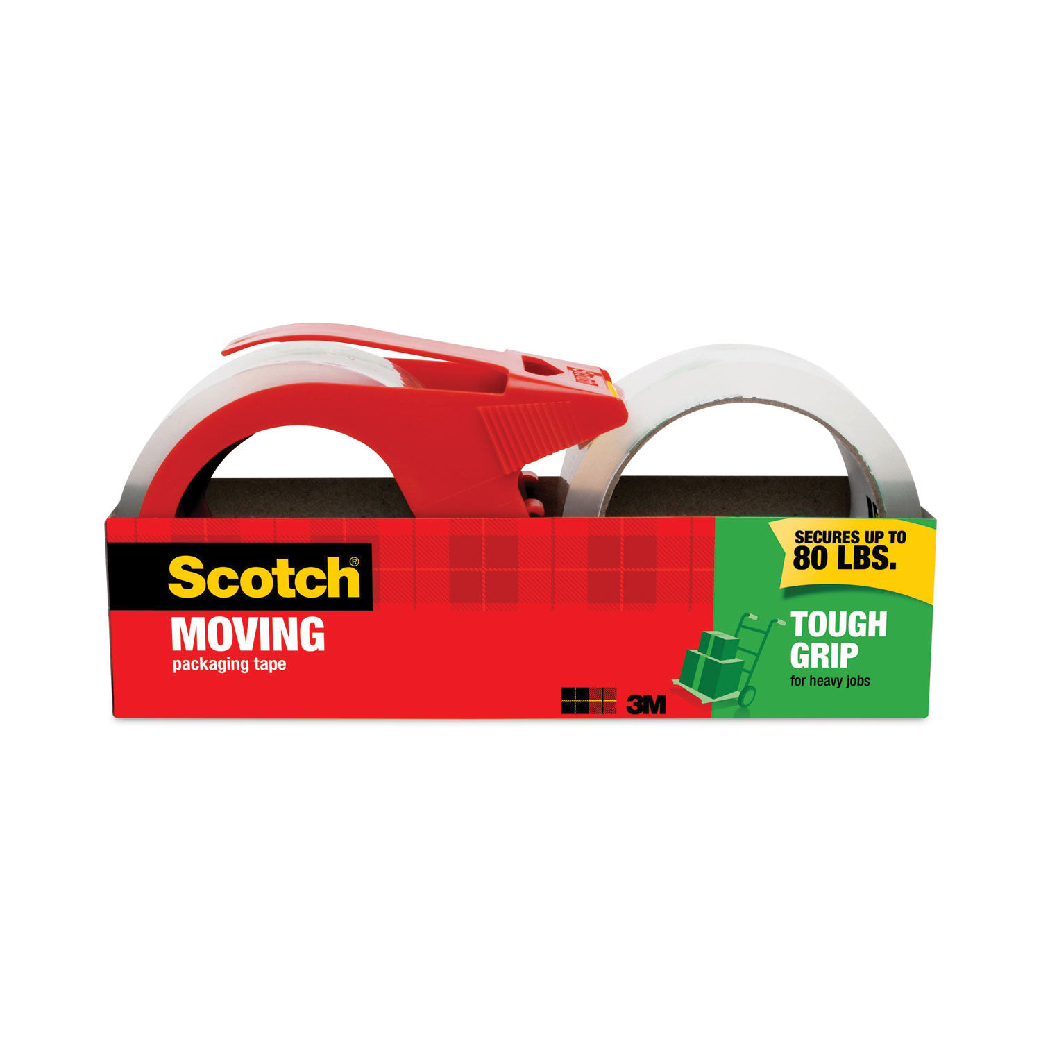 Tough Grip Moving Packaging Tape with Dispenser by Scotchandreg; MMM3500S21RD