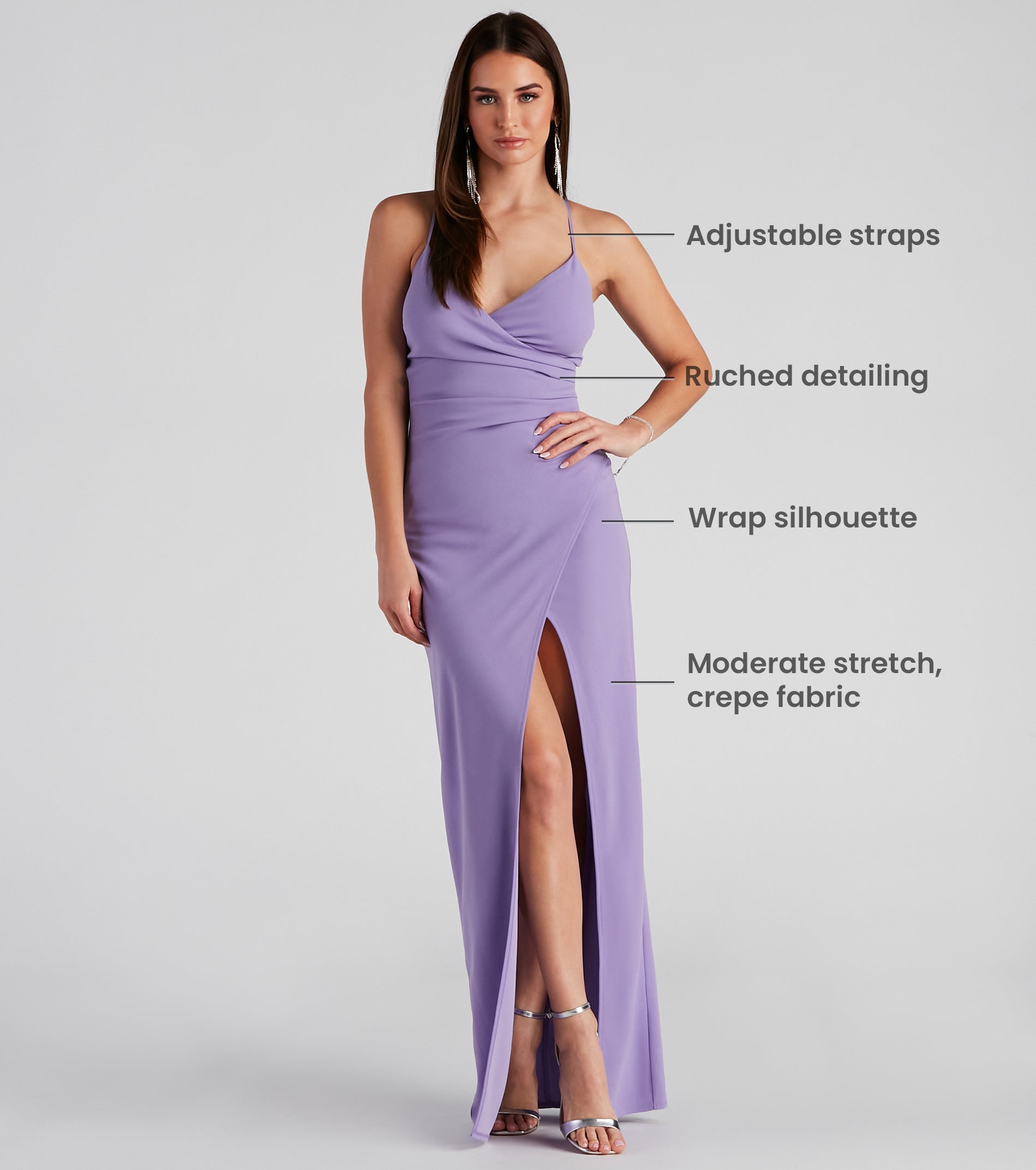 Sasha Formal High Slit Wrap Dress