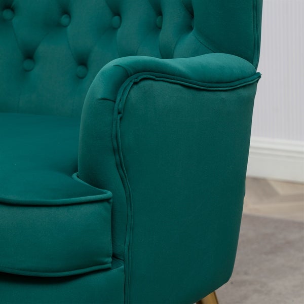 Modern Button Tufted Accent Chairs Velvet Side Sitting Chair - 29