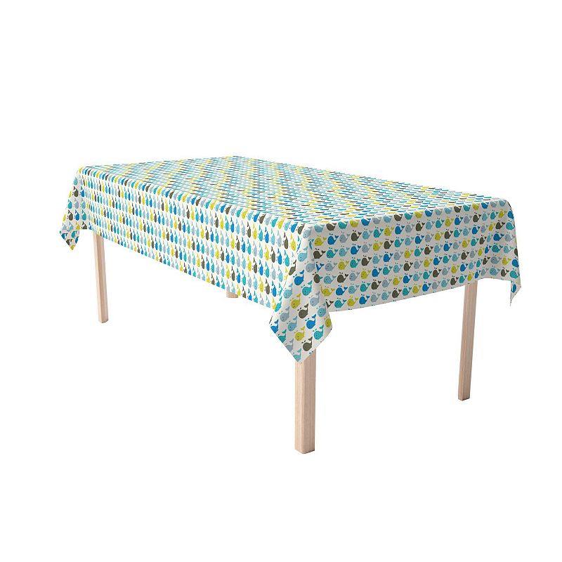 Rectangular Tablecloth， 100% Cotton， 52x84， Happy Whales