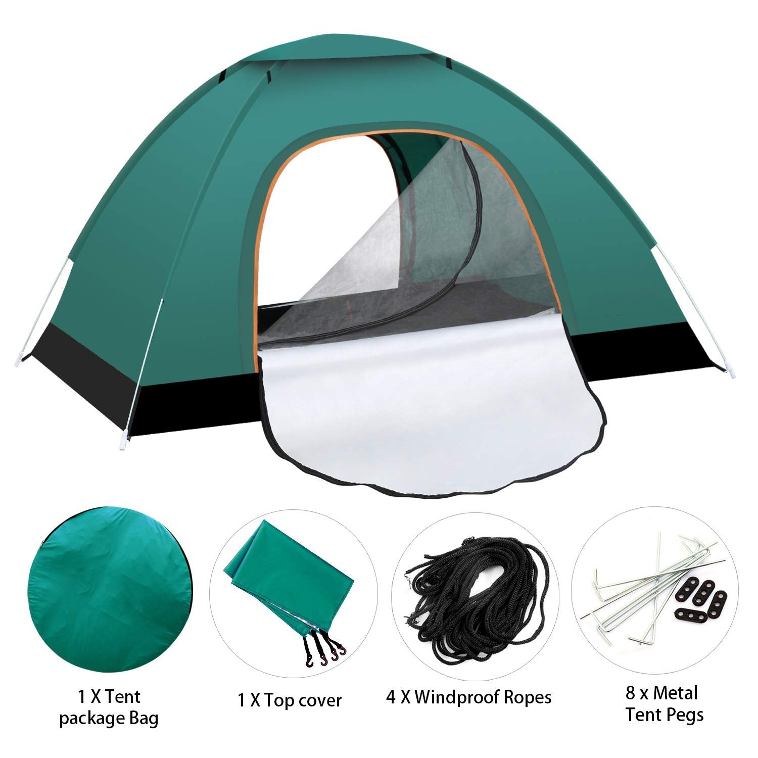 Beiou 2 Person Instant Automatic Pop up Camping Tent，  Waterproof Windproof and UV Protection， Lightweight Outdoor Tent for Backpacking， Hiking， or Beach