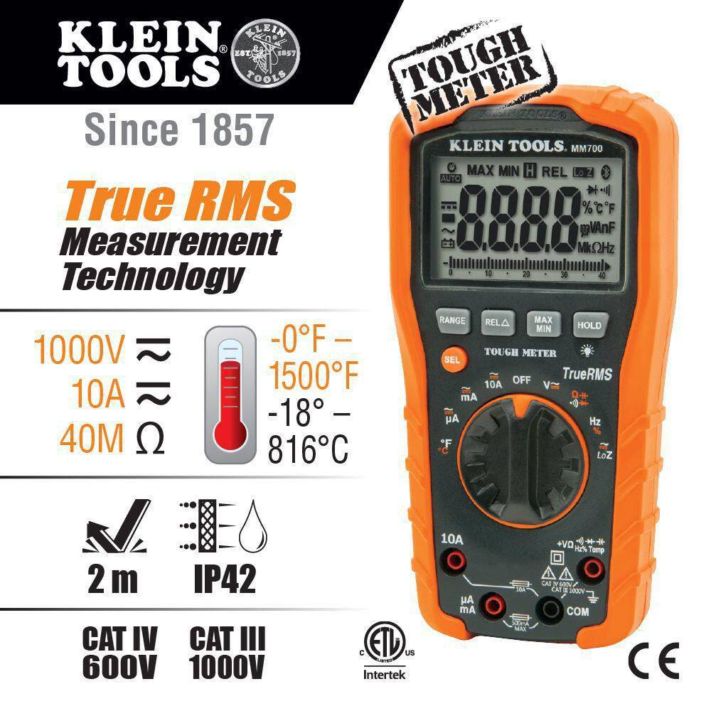 Klein Tools Digital Multimeter TRMSLow Impedance 1000V MM700