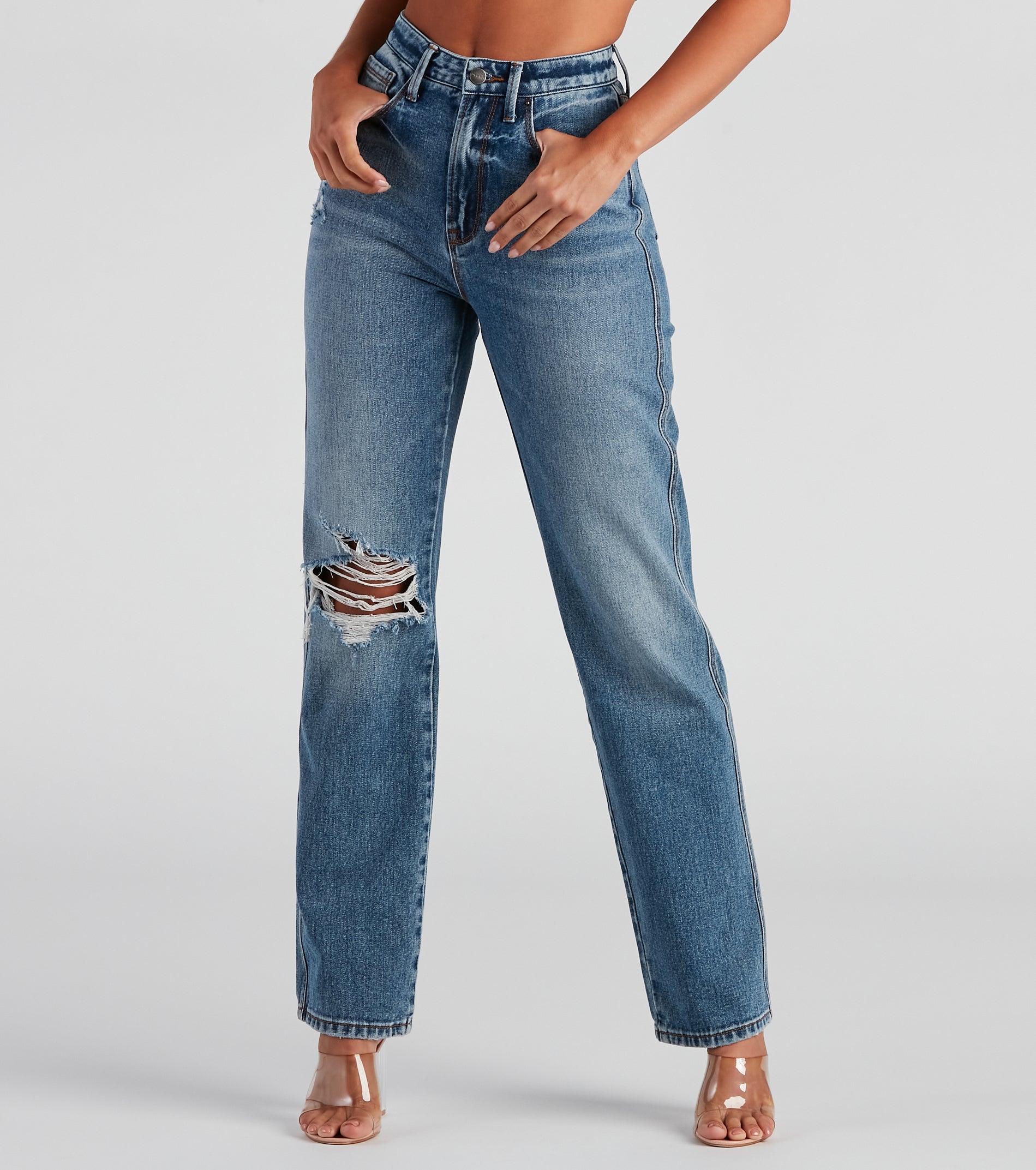 Jay High-Rise Straight Denim Jeans