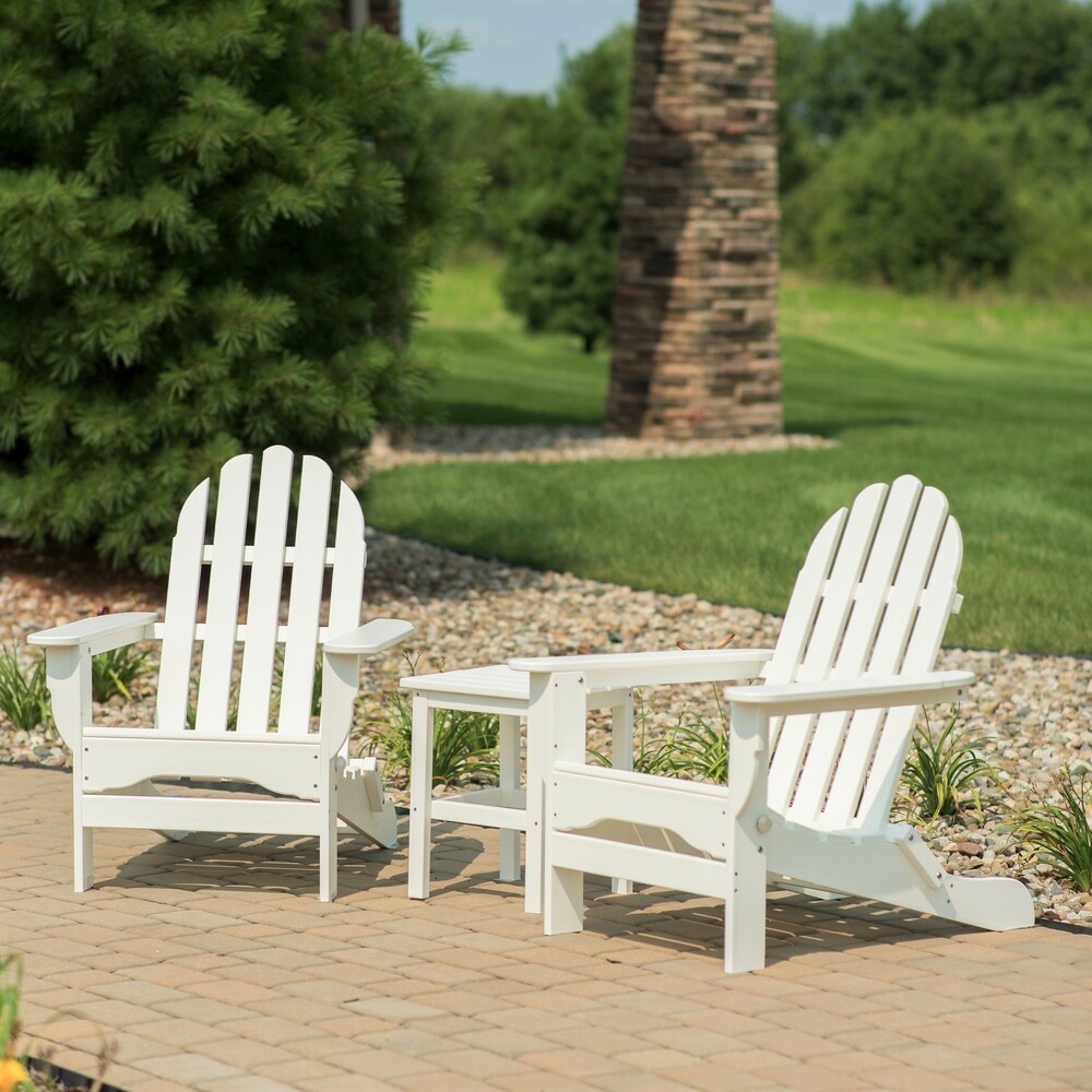 3 piece Recycled Plastic Folding Adirondack Chair/Table Set