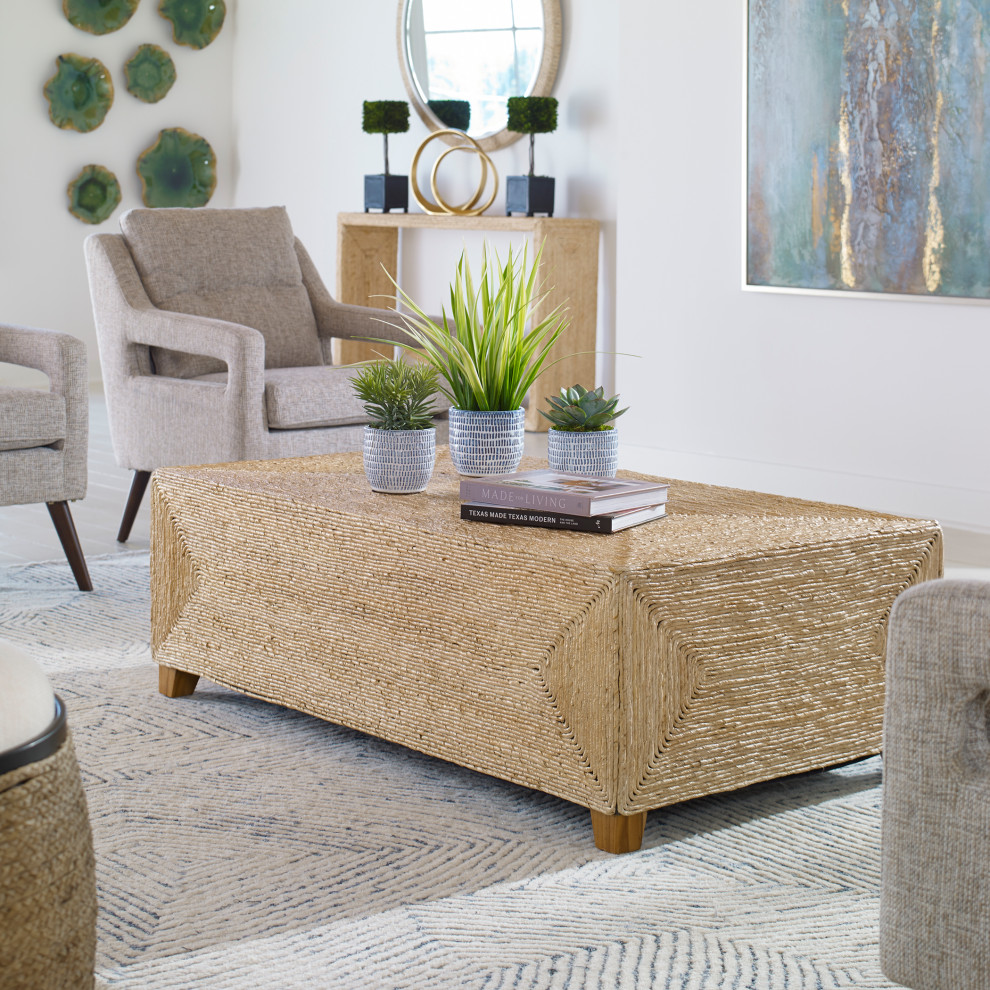 Uttermost Rora Woven Coffee Table   Beach Style   Coffee Tables   by HedgeApple  Houzz