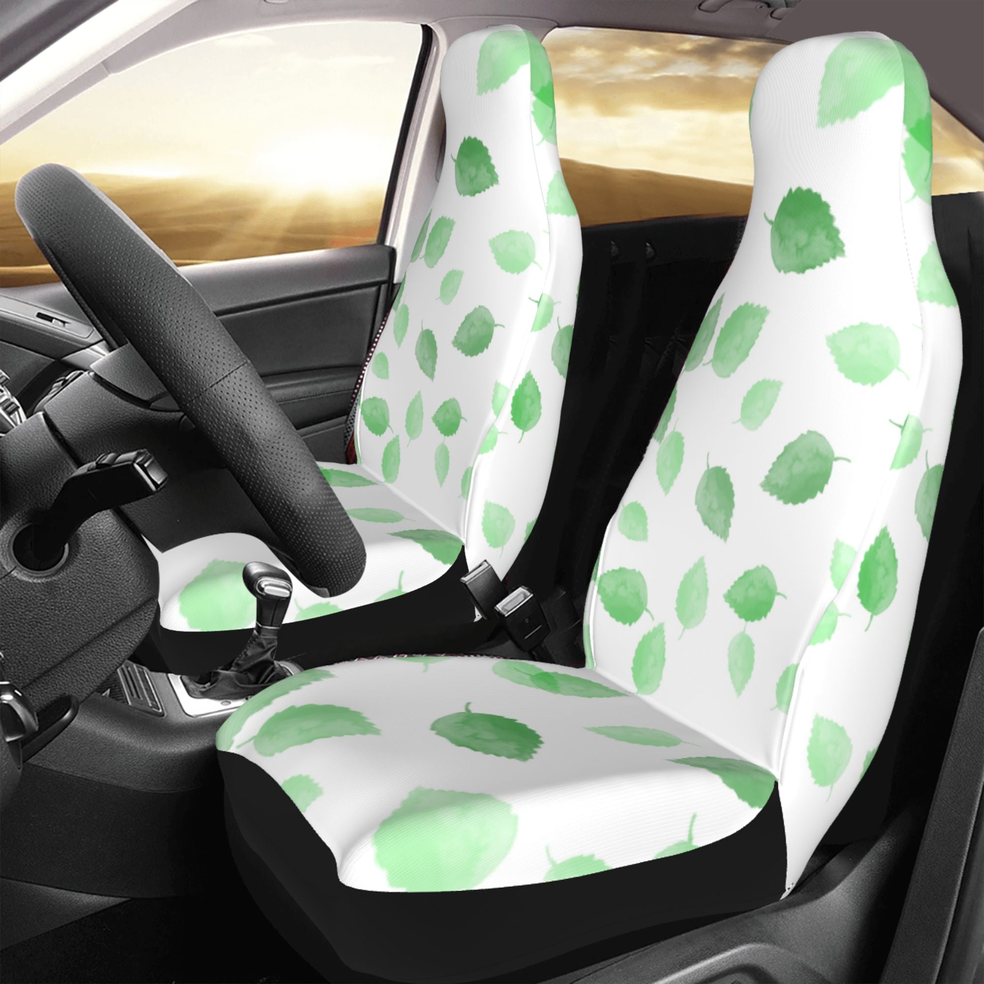 ZICANCN Car Seat Cover Leaves Print Car Front Seat Covers Protectors ， Automotive Seat Covers for Cars Trucks Suv