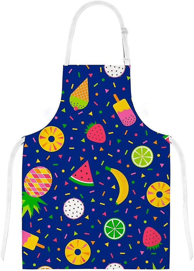 Kitchen Oven Mitts Glove Potholder Apron 3pcs Set Geometric Fruits Non Slip Heat Resistant Mitts For Baking Cooking Bbq