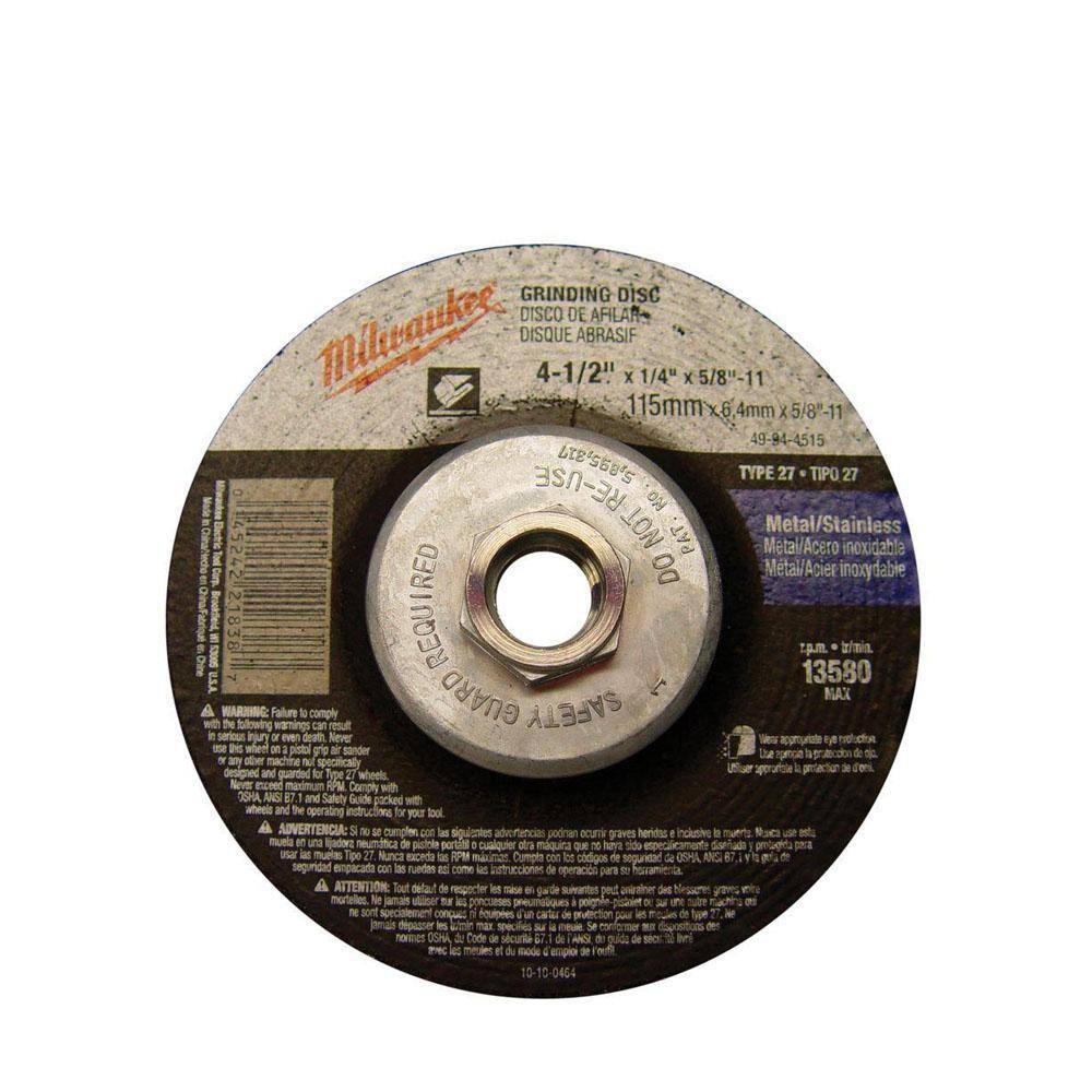 MW 4-12 in. x 14 in. x 58-11 in. Grinding Wheel (Type 27) 49-94-4515