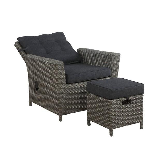 Ottoman Patio Seating Set Gray Alaterre Furniture