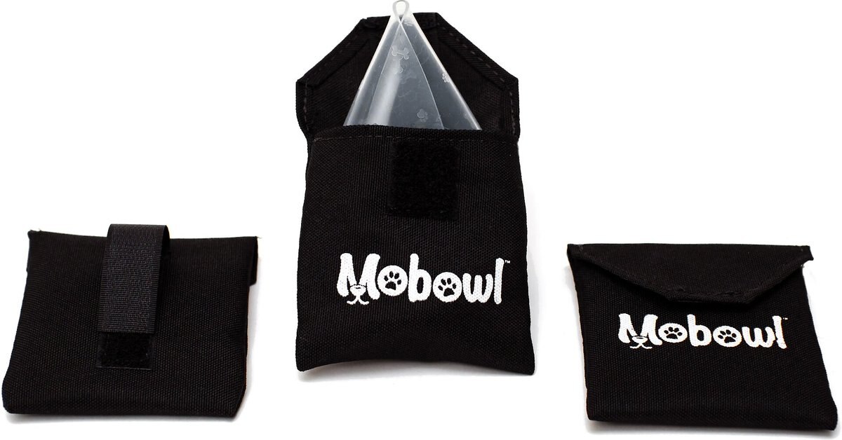 Mobowl Carrying Pouch Travel Dog and Cat Bowl， 2-cup