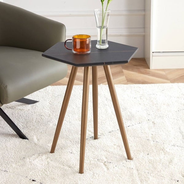 Modern Accent Coffee Table with Metal Legs